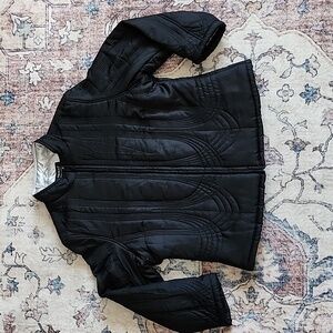 NWOT Tribal Brand Womens Sculptural Quilted Satin Jacket Black Sz 12
